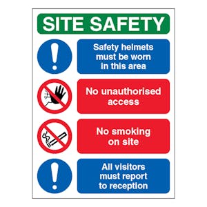 Site Safety - Safety Helmets Must Be Worn - Portrait