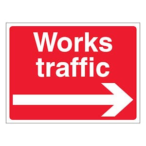 Works Traffic - Landscape - Red - Arrow Right