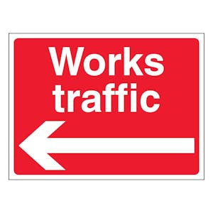 Works Traffic - Landscape - Red - Arrow Left