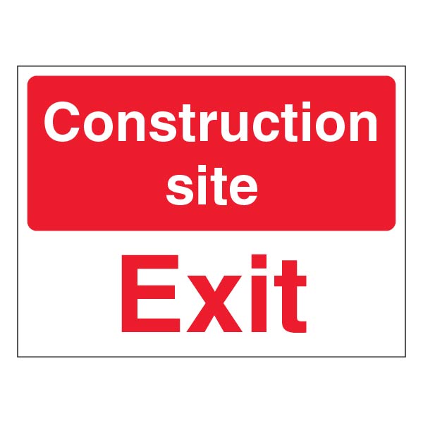Construction Site Exit - Landscape | SafetySigns4Less