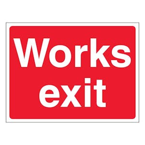 Works Exit - Landscape -Red