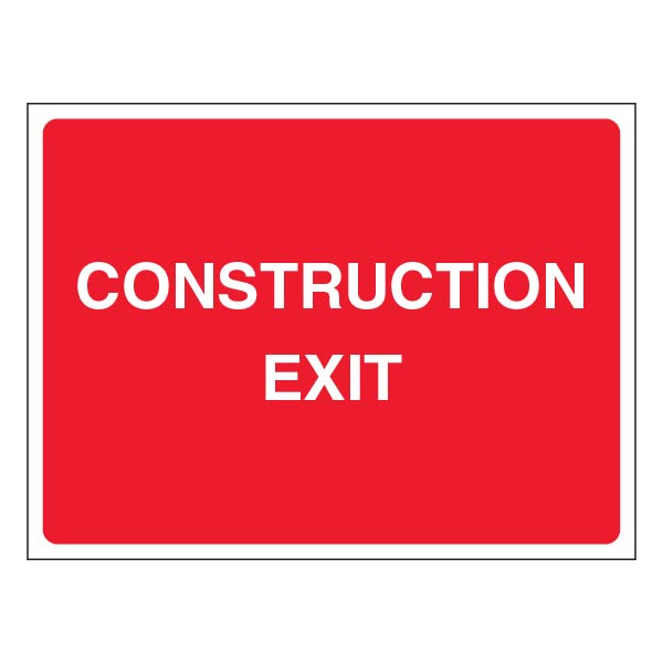 Construction Exit - Landscape -Red | SafetySigns4Less