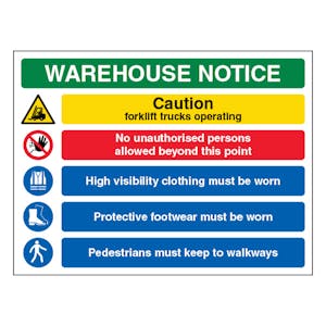 Warehouse Notice Forklift Trucks - Landscape