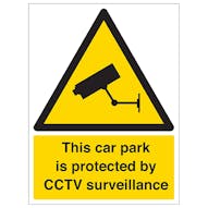 Car Park Is Protected By CCTV Cameras - Portrait