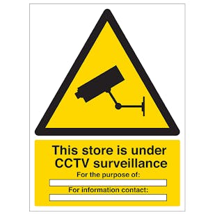 CCTV Is In Operation In This Store - Portrait