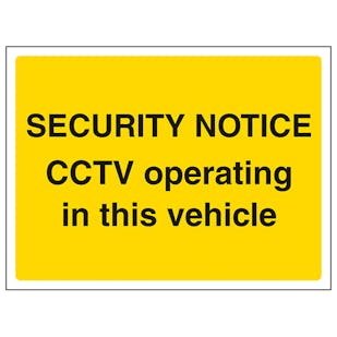 CCTV Operating In This Vehicle - Landscape