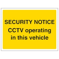 CCTV Operating In This Vehicle - Landscape