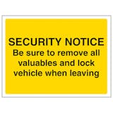 Be Sure To Remove All Valuables And Lock Vehicle When Leaving