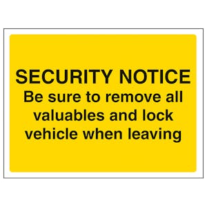 Be Sure To Remove All Valuables And Lock Vehicle When Leaving