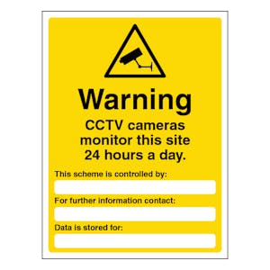 Warning CCTV Cameras Monitor This Site - Portrait