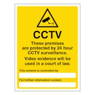 CCTV These Premises Are Protected By 24 Hour Surveillance - Portrait