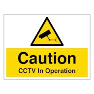 Caution CCTV In Operation - Large Landscape