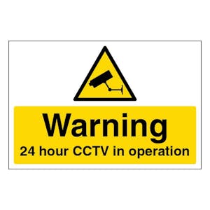 Warning 24 Hour CCTV In Operation - Large Landscape