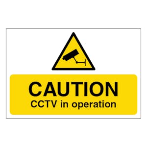 Caution CCTV In Operation - Large Landscape