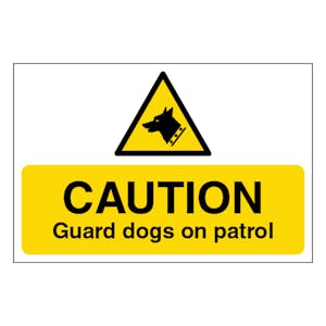 Caution Guard Dogs On Patrol - Large Landscape