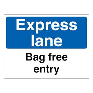 Express Lane - Bag Free Entry - Portrait - Blue