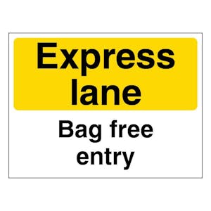 Express Lane - Bag Free Entry - Portrait - Yellow