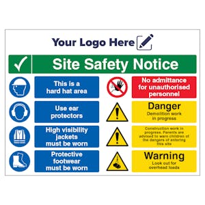 Multi Hazard Site Safety Notice 8 Points - 600mm x 450mm - Custom