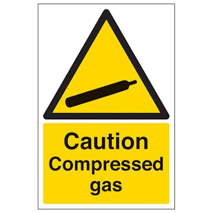 Caution Compressed Gas - Portrait