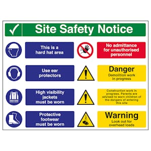 Multi Hazard Site Safety Notice 8 Points 2 Column - Correx