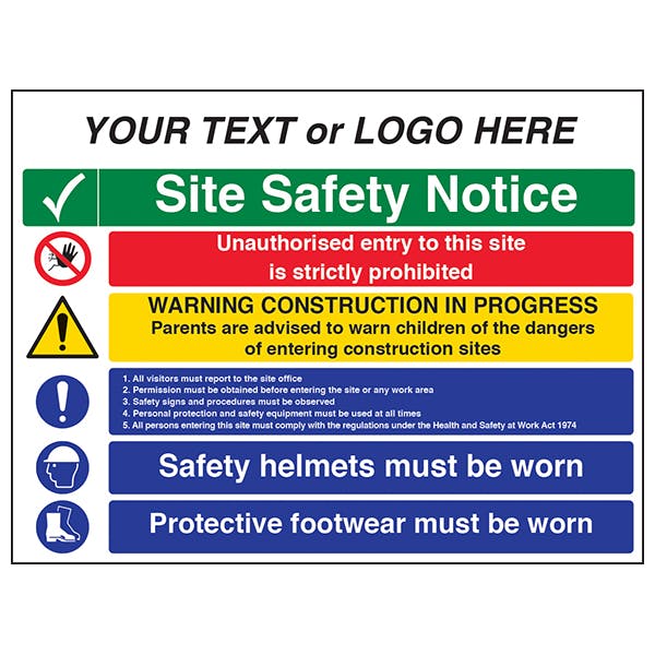 Multi Hazard Site Safety Notice 5 Points Large Landscape Hazard Signs Safety Signs Safety Signs 4 Less