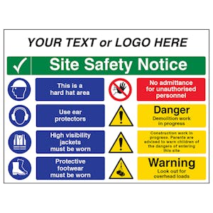 Multi Hazard Site Safety Notice 8 Points 2 Column - Custom
