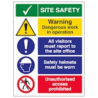 Site Safety / Warning Dangerous Work In Operation