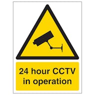 24 Hour CCTV In Operation - Super-Tough Rigid Plastic