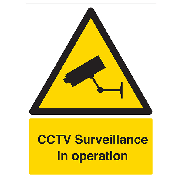 CCTV Surveillance In Operation - Portrait | Caution / Danger | Safety ...