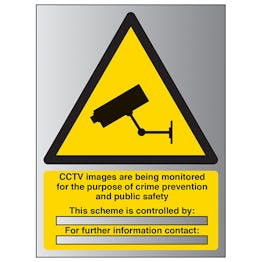 CCTV - Images Are Being Monitored - Aluminium Effect