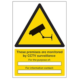 These Premises Are Monitored By CCTV Surveillance - A4