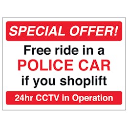 Free Ride In A Police Car If You Shoplift - Red