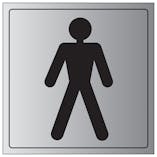Male Toilet Symbol - Aluminium Effect