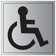 Aluminium Effect - Disabled Toilet Symbol