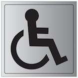 Disabled Toilet Symbol - Aluminium Effect