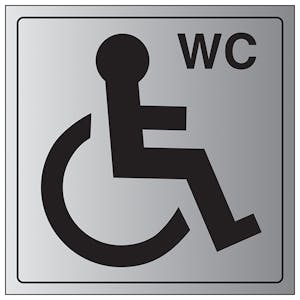 Disabled WC Symbol - Aluminium Effect
