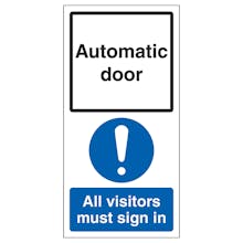 Automatic Door - Visitors Must Sign In