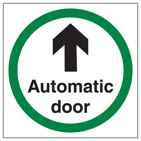 Automatic door sign 150 x 150mm self-adhesive vinyl FREE P&P Various quanities 