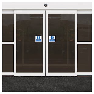Visitors Must Sign In Automatic Door