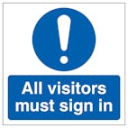 Visitors Must Sign In Automatic Door