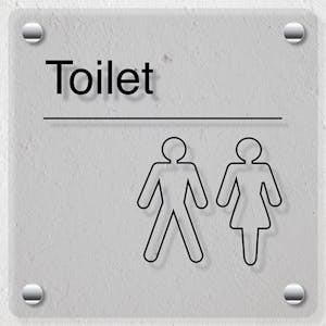 Unisex Toilet - Icon Left - Acrylic Sign