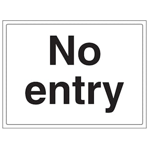 No Entry White - Large Landscape