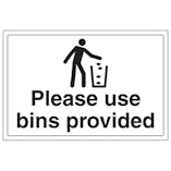 Please Use Bins Provided - Large Landscape