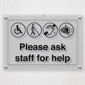 Please Ask Staff For Help - Acrylic Sign