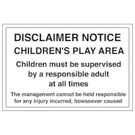 Disclaimer Notice - Children's Play Area - Large Landscape