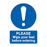 Please Wipe Your Feet Before Entering - A4