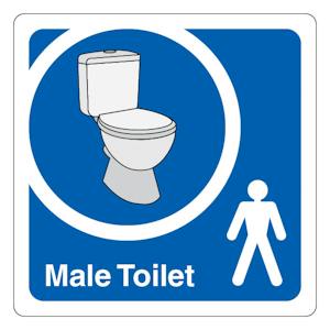 Male Toilet - Square - Blue