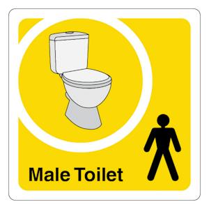 Male Toilet - Square - Yellow