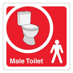 Male Toilet - Square - Red