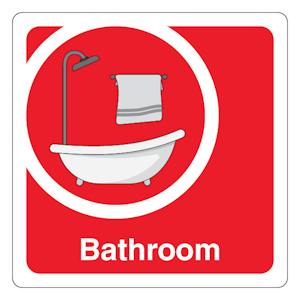 Bathroom - Square - Red